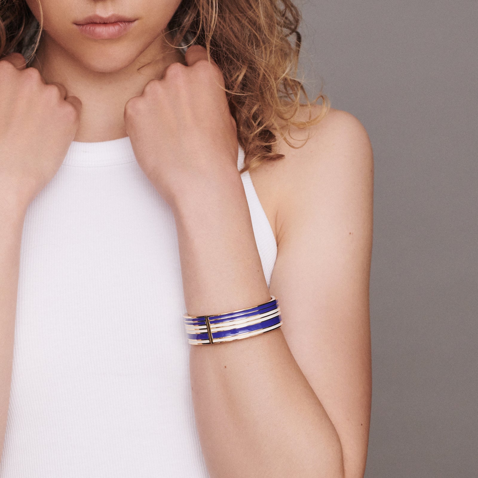 BRACELET - FLORA - BLUE CREAM